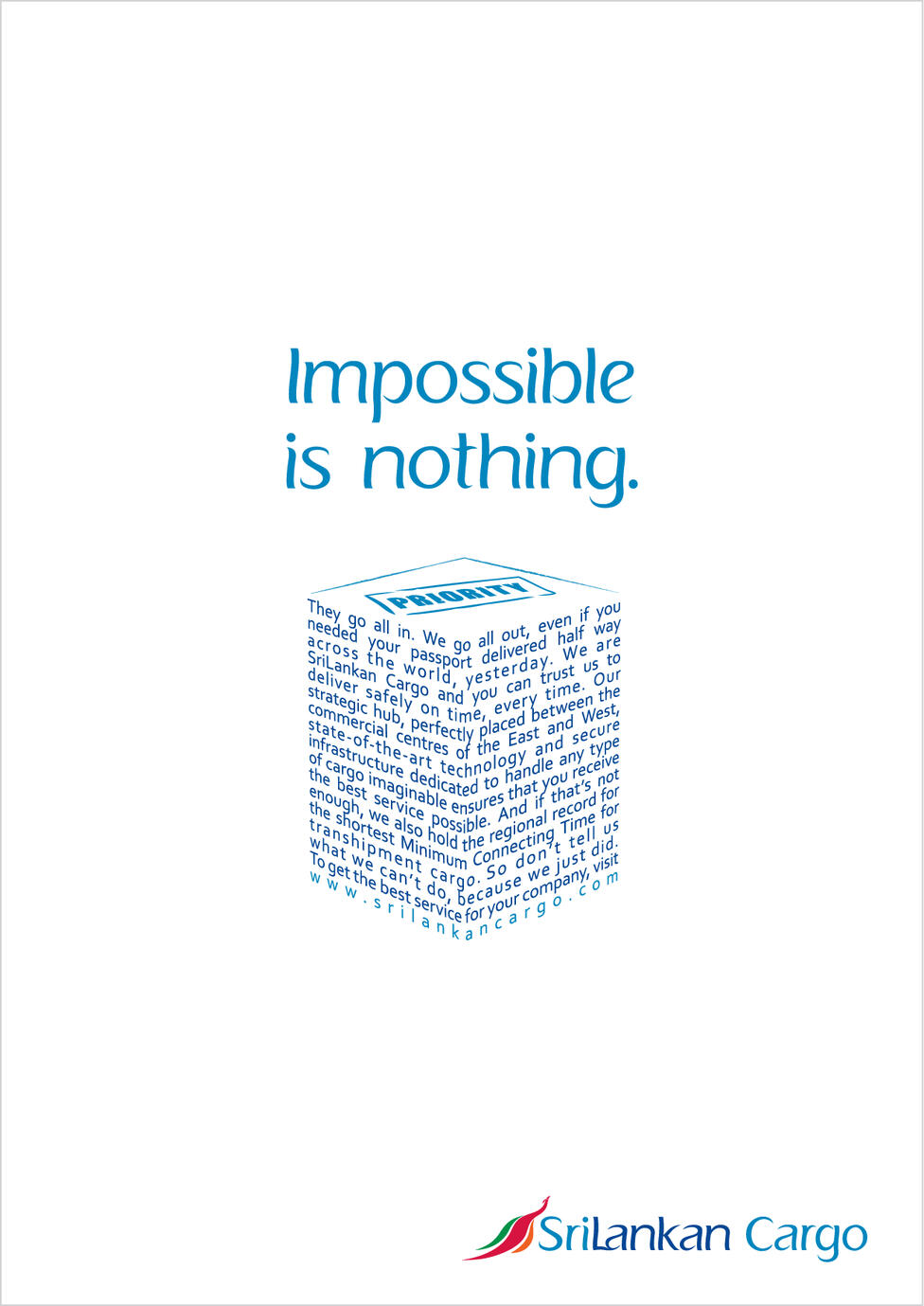 "Impossible is nothing" - SriLankan Cargo, "Trusted Taglines" Campaign - Pitch